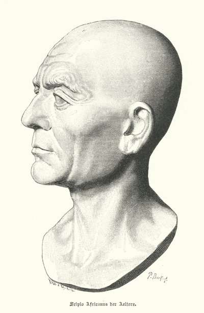 Escipión el Africano el Viejo, general romano de las Guerras Púnicas de German School