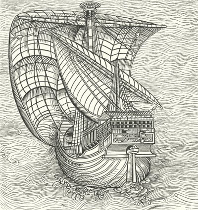 Barco de mar navegando con el viento de German School