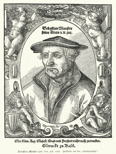 Sebastian Muenster, cartógrafo, cosmógrafo y autor alemán de Cosmographia (grabado) de German School