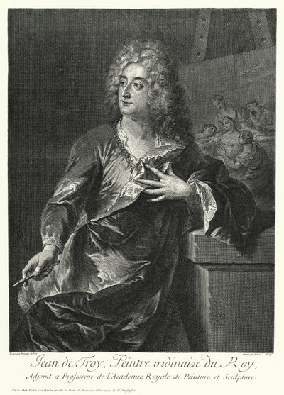 Autorretrato del artista francés Jean François de Troy (grabado) de German School