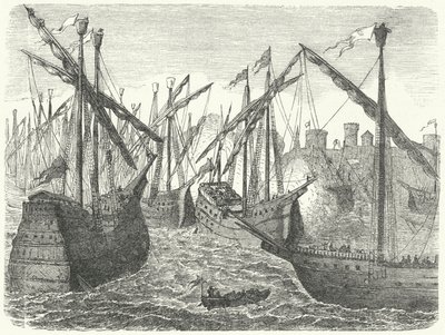 Barcos de la Liga Hanseática frente a Copenhague de German School