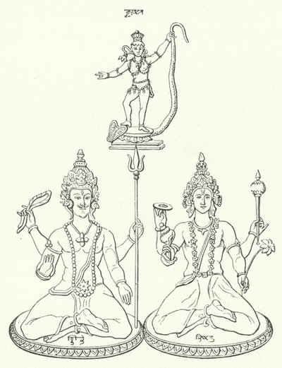 Shiva, Vishnu y Krishna, dioses hindúes de German School