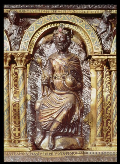 Santuario del Emperador Carlomagno (742-814), (detalle) de Enrique IV (1050-1106) 1215 de German School