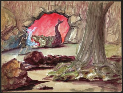 Siegfried lucha contra Fafner de German School