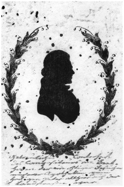 Silueta de Ludwig van Beethoven (1770-1827) de German School