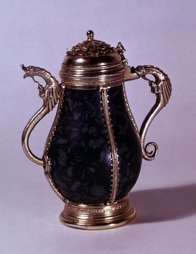 Jarra montada en plata dorada de German School