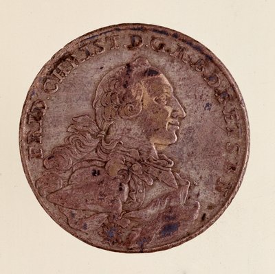 Tálero de plata de Federico Cristián, Margrave de Brandeburgo-Bayreuth (1708-1769) 1766 Diam. 4 cm Nápoles, museo arqueológico de German School