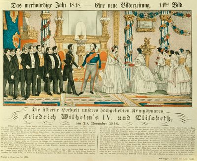 Aniversario de bodas de plata de Federico Guillermo IV de Prusia y su esposa Isabel Ludovika de Baviera, 1848 de German School