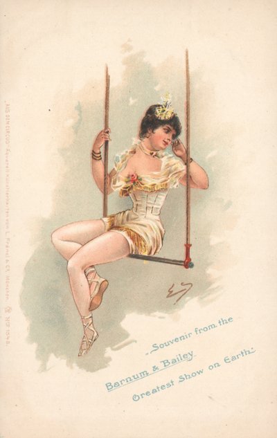Recuerdo del Barnum & Bailey Greatest Show on Earth (litografía en color) de German School