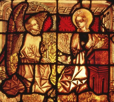 Vidriera que representa la Anunciación, alemana, c.1450 de German School