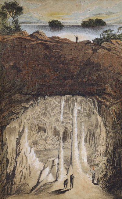 Estalactitas y estalagmitas en una cueva de German School