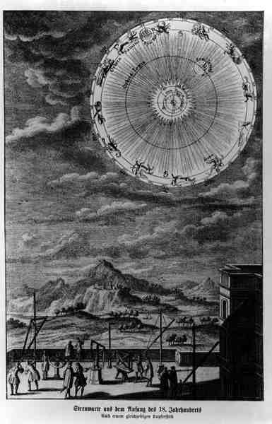 Observación de estrellas a principios del siglo XVIII de German School