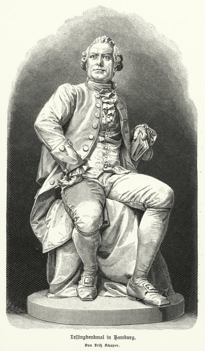 Estatua en Hamburgo de Fritz Schaper del dramaturgo y filósofo alemán Gotthold Ephraim Lessing de German School