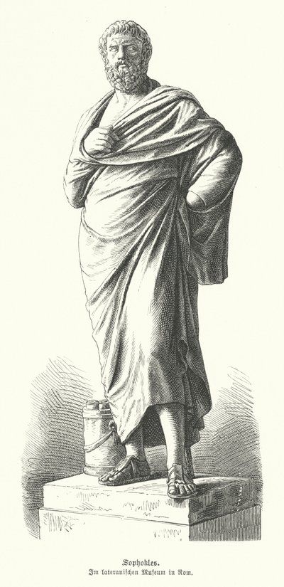 Estatua de Sófocles, dramaturgo griego antiguo de German School