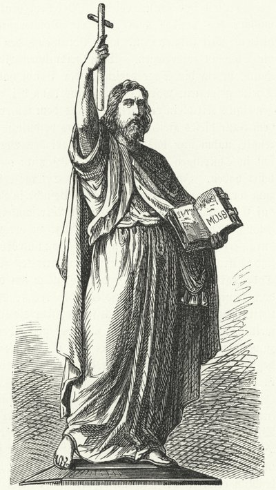 Estatua de San Bonifacio (c675-754), misionero anglosajón en las partes germánicas del Imperio Franco, en Fulda de German School