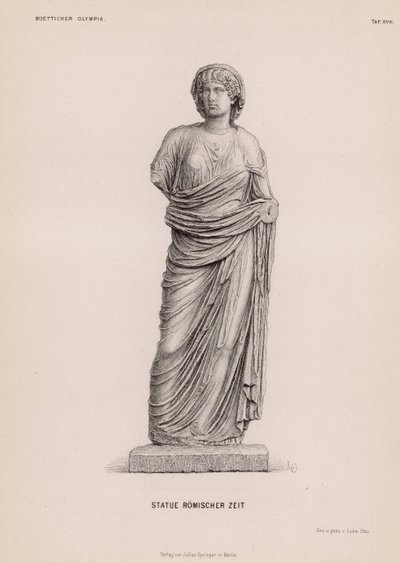Estatua del período romano de Olimpia, Grecia de German School