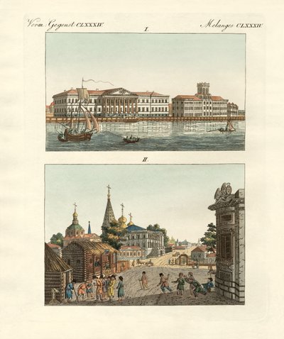 Objetos extraños de Rusia (grabado coloreado) de German School