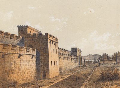 Calle de Pompeya, Campania, Italia (litografía en color) de German School