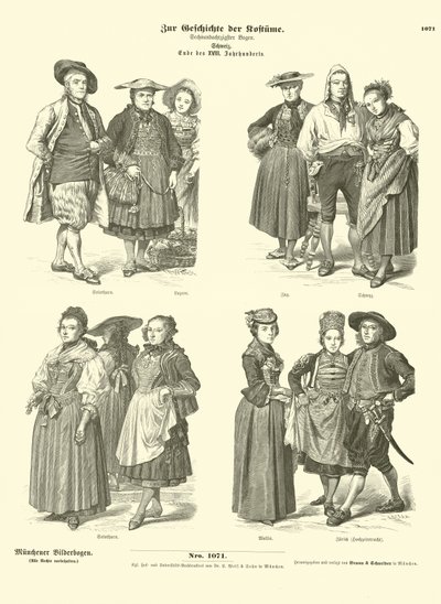 Trajes suizos, finales del siglo XVIII (grabado) de German School