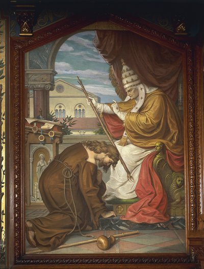 Tannhäuser confiesa sus pecados al Papa Urbano IV, de la Saga de Tannhäuser de German School