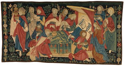 Antependio de tapiz que representa la Muerte de la Virgen, de Núremberg (lana, seda amarilla e hilo de oro) de German School