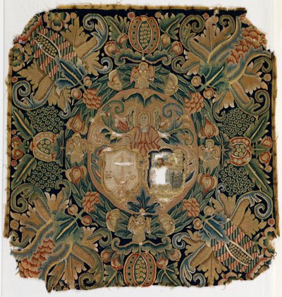 Funda de cojín con armadura de tapiz, posiblemente de Baja Sajonia, fabricada en el siglo XVII (lana) de German School