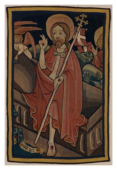 Fragmento de tapiz que representa la Resurrección de Cristo, de Núremberg, c.1440 (lana y lino) de German School