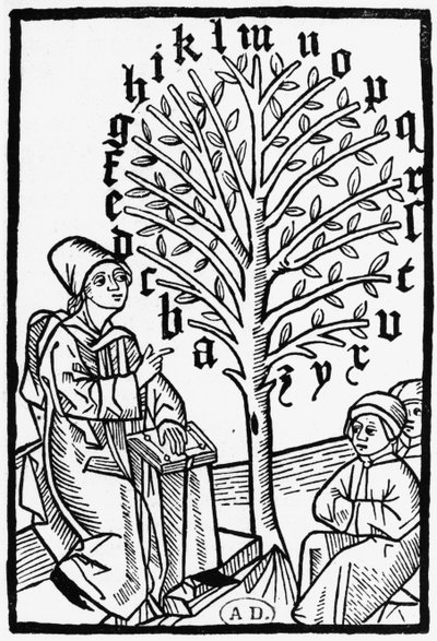 Enseñando el alfabeto, 1490 de German School
