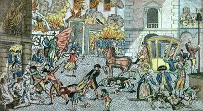 Terribles atrocidades cometidas en París, 10 de agosto de 1792 de German School