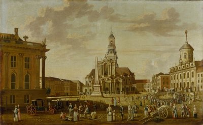 El Alter Markt con la Iglesia de San Nicolás y el Ayuntamiento, 1771 de German School