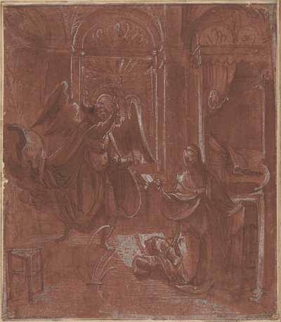 La Anunciación, c.1520 (pluma y tinta) de German School
