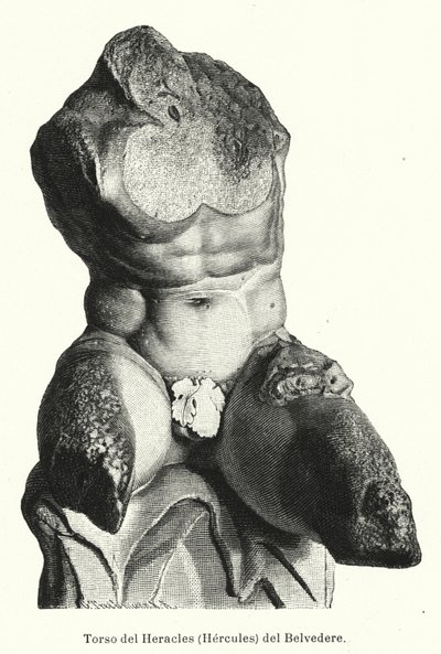 El Torso del Belvedere, escultura romana tradicionalmente creída como una representación de Hércules de German School