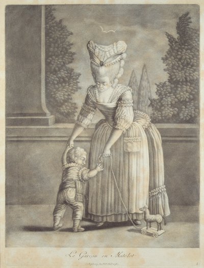 El niño con el traje de marinero, publicado por Johann Jakob Haid (1704-67) Augsburgo de German School