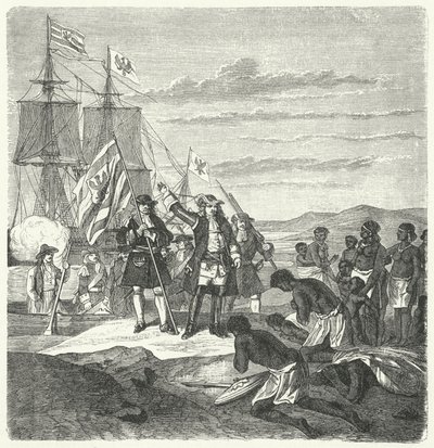Los brandeburgueses desembarcando en la costa de Guinea de German School
