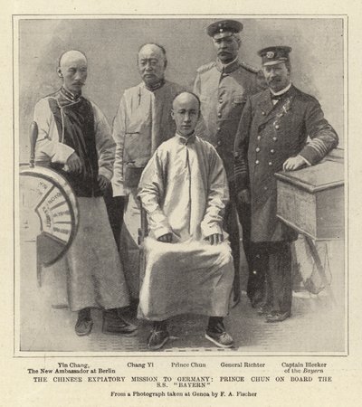 La Misión Expiatoria China a Alemania, el Príncipe Chun a bordo del S.S. "Bayern" de German School