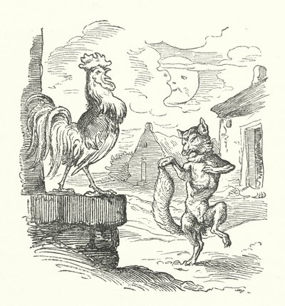El Gallo y el Zorro (grabado) de German School