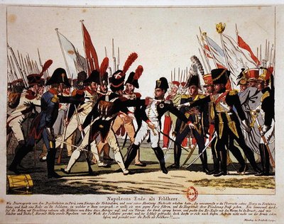 El fin de Napoleón (1769-1821) como General en 1815 (litografía en color) de German School