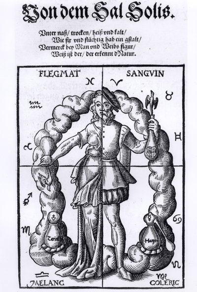 Los Cuatro Humores, de Quinta Essentia por Leonhart Thurneisser zun Thurn (1531-1596) publicado en Leipzig, 1574 de German School
