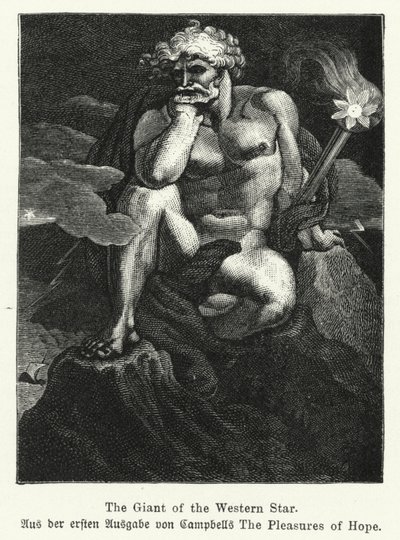 El gigante de la estrella occidental, ilustración de la primera edición del poeta escocés Thomas Campbell