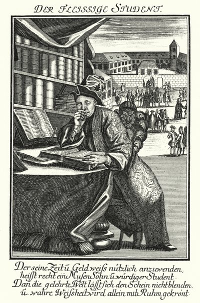 El estudiante trabajador (grabado) de German School