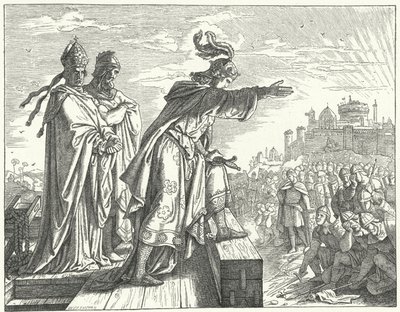 El emperador del Sacro Imperio Romano Germánico Otto III acusando a los romanos de deslealtad de German School