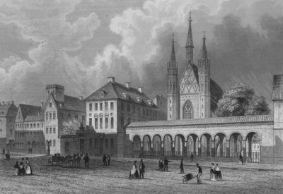 La Klosterkirche y Klosterstrasse, Berlín (grabado en acero) de German School
