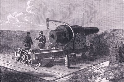 El cañón Krupp, Cassells History of the War between France and Germany publicado por Cassell and Company Limited, c.1890 de German School