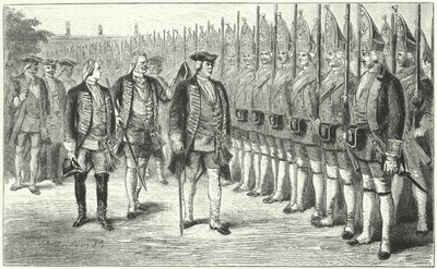 La Riesengarde de Potsdam, regimiento de infantería de soldados más altos que el promedio en el ejército de Federico Guillermo I de Prusia, siglo XVIII de German School