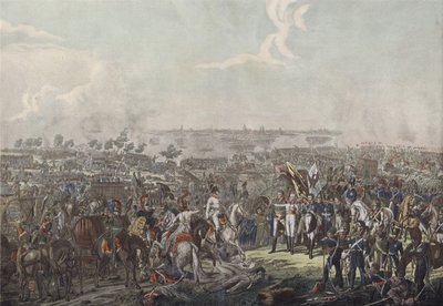 El Príncipe de Schwarzenberg trayendo noticias de la victoria en la Batalla de Leipzig a los soberanos aliados en la noche del 18 de octubre de 1813 de German School