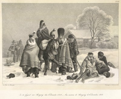 El retiro de Moscú, 3 de diciembre de 1812, ilustración de 