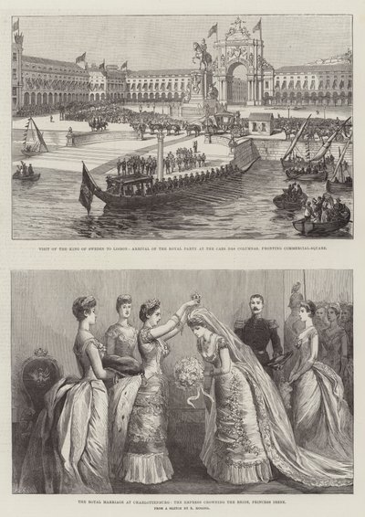 La boda real en Charlottenburg (grabado) de German School