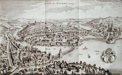 La ciudad de Lucerna, Suiza, de 