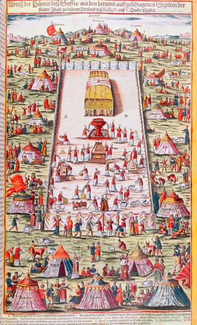 Las Tribus de Israel reunidas alrededor del Arca de la Alianza en el Desierto del Sinaí, después del Éxodo de Egipto, c.1630 de German School