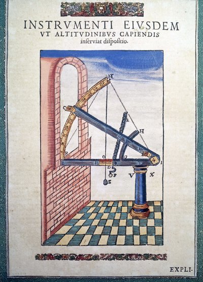 El sextante astronómico en “Astronomiae instituatae machanicia” por Tycho Brahe (1546 - 1601), Wandsbeck de German School